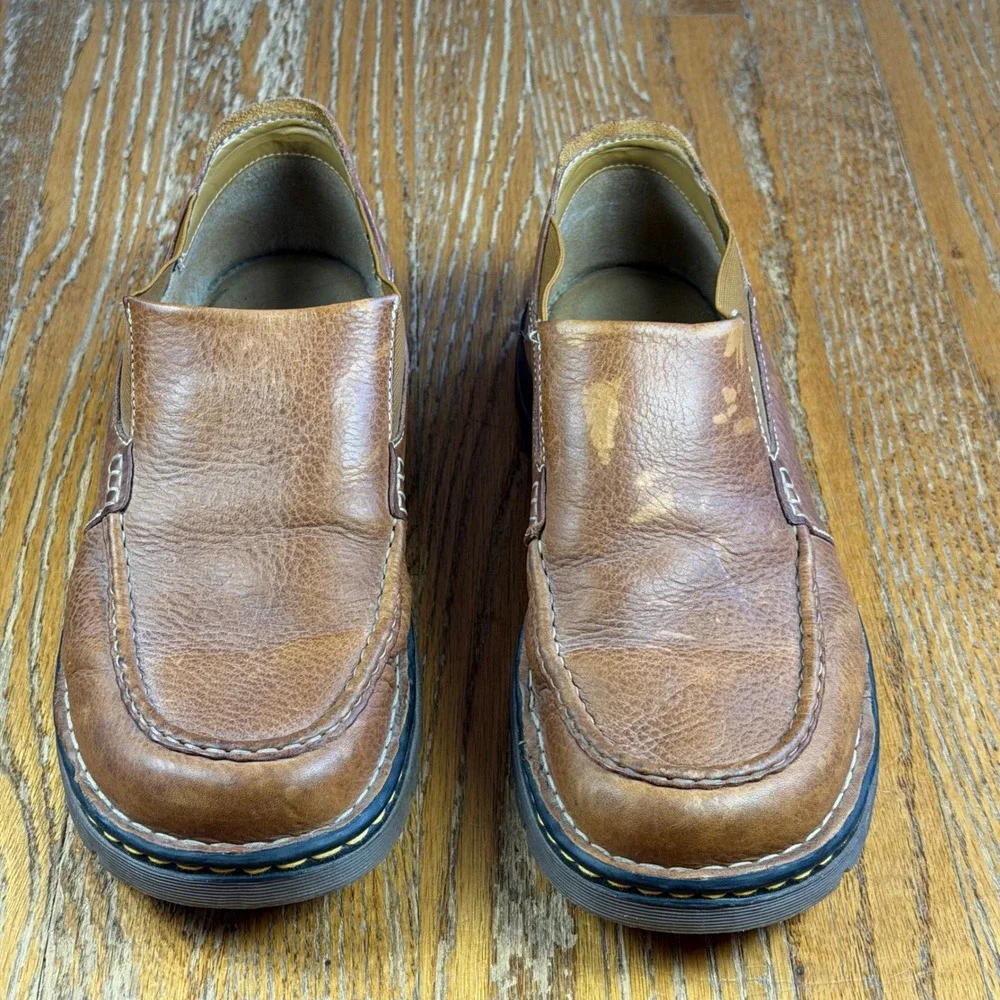 Dr. Martens Mens Brown Leather Slip On Loafers Moc Toe Shoes  US 12 AW004